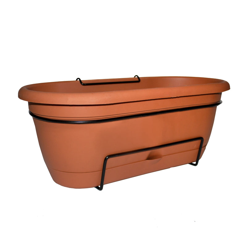 BLOEM - Bloem 7.5 in. H X 9.13 in. W X 18 in. D Resin Lucca Window Box Terracotta