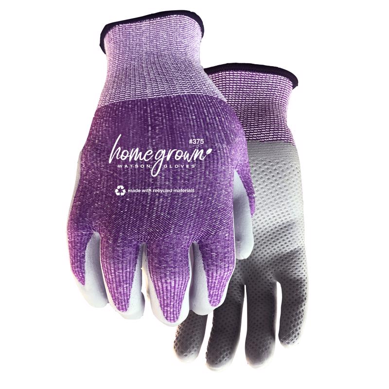 WATSON GLOVES - Watson Gloves Homegrown M Polyester Knit Karma Purple Gardening Gloves