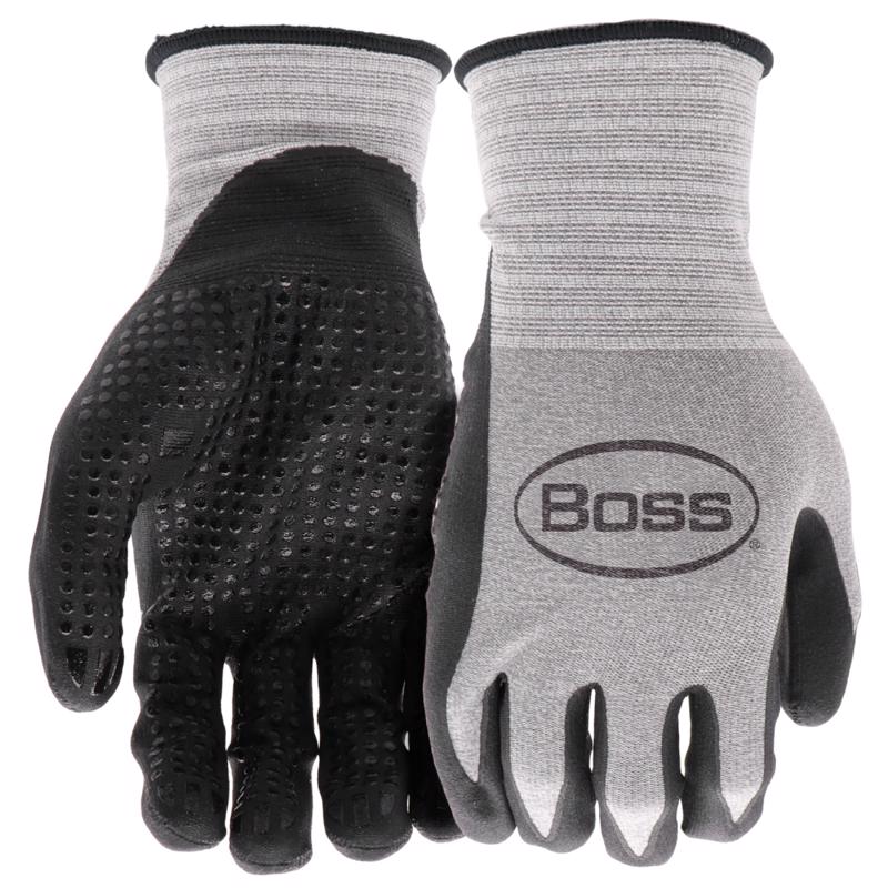 BOSS - Boss Unisex Indoor/Outdoor Tactile Grip Gloves Black/Gray L 1 pair