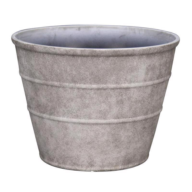 L&G - L&G 12 in. H X 16 in. D Polyresin Hamilton Planter Stone