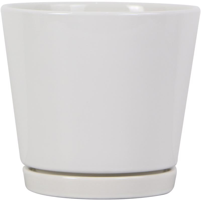 TRENDSPOT - Trendspot Knack 5.7 in. H X 6 in. D Ceramic Planter White - Case of 4