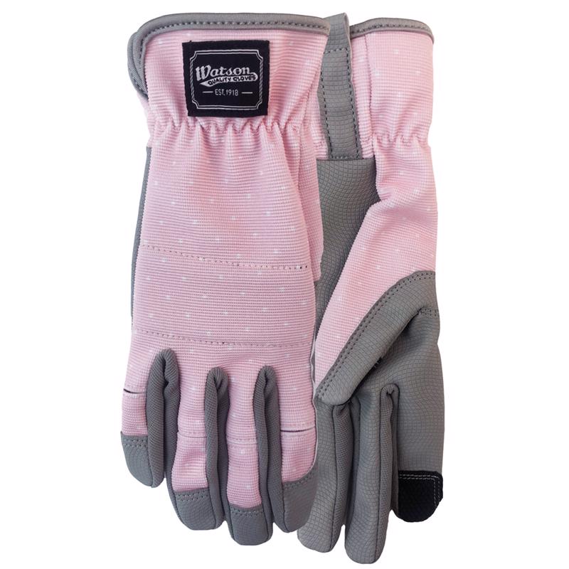 WATSON GLOVES - Watson Gloves Home Grown S Spandex Uptown Girl Gray/Pink Gardening Gloves
