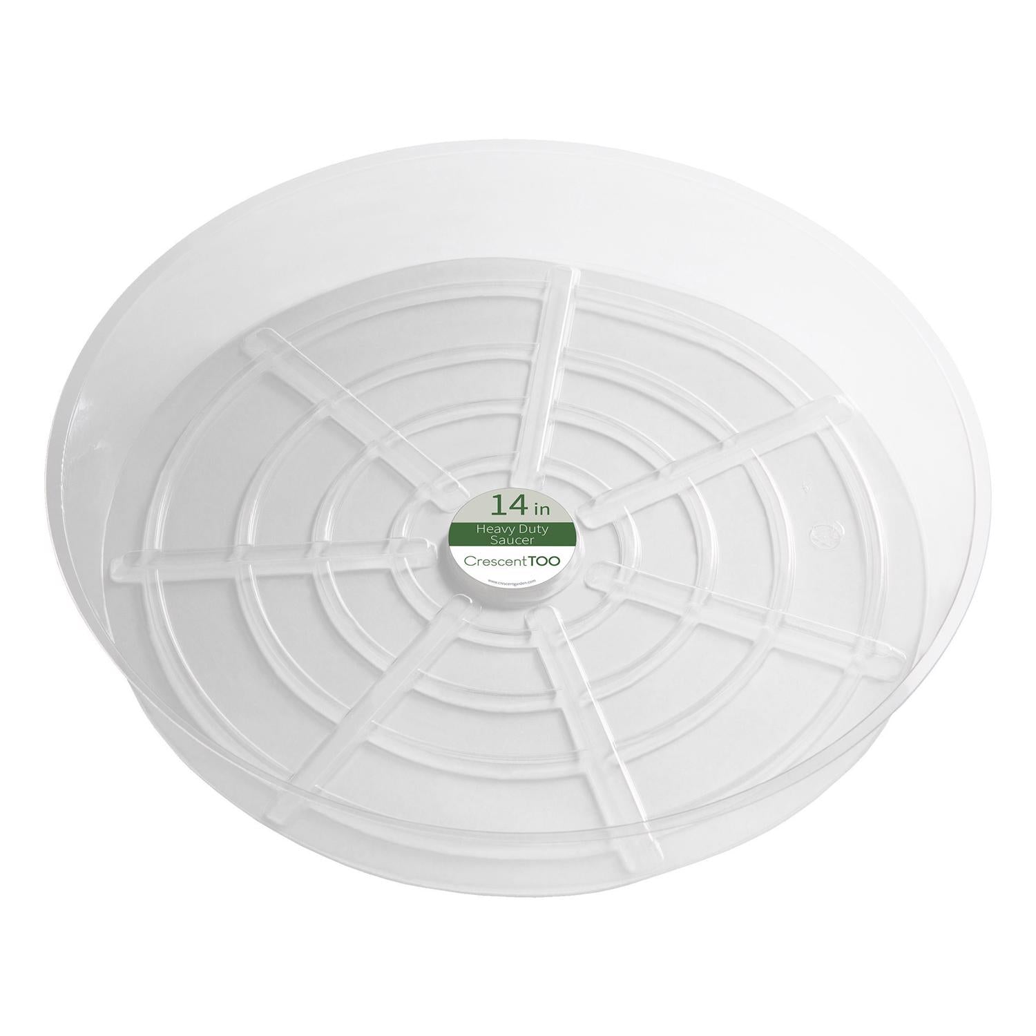 Crescent Garden 2.1 in. H X 14 in. D Plastic Plant Saucer Clear - Case of 25