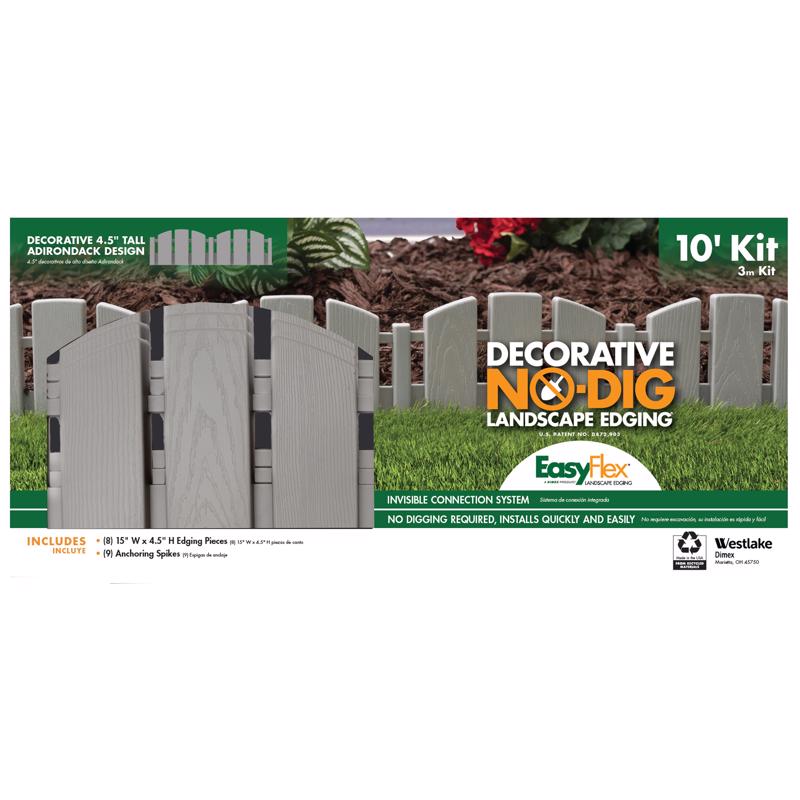 EASYFLEX - EasyFlex 10 ft. L X 4.5 in. H Plastic Gray Landscape Edging Kit