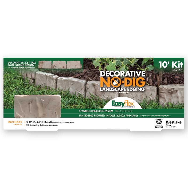 EASYFLEX - EasyFlex 10 ft. L X 2.7 in. H Plastic Brown Landscape Edging Kit