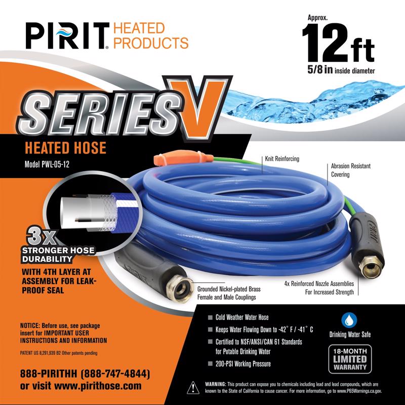 PIRIT - Pirit Series V 5/8 in. D X 12 ft. L Medium Duty Heated Hose