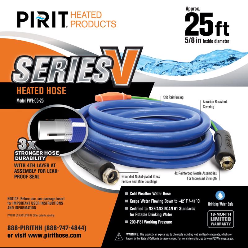 PIRIT - Pirit Series V 5/8 in. D X 25 ft. L Medium Duty Heated Hose