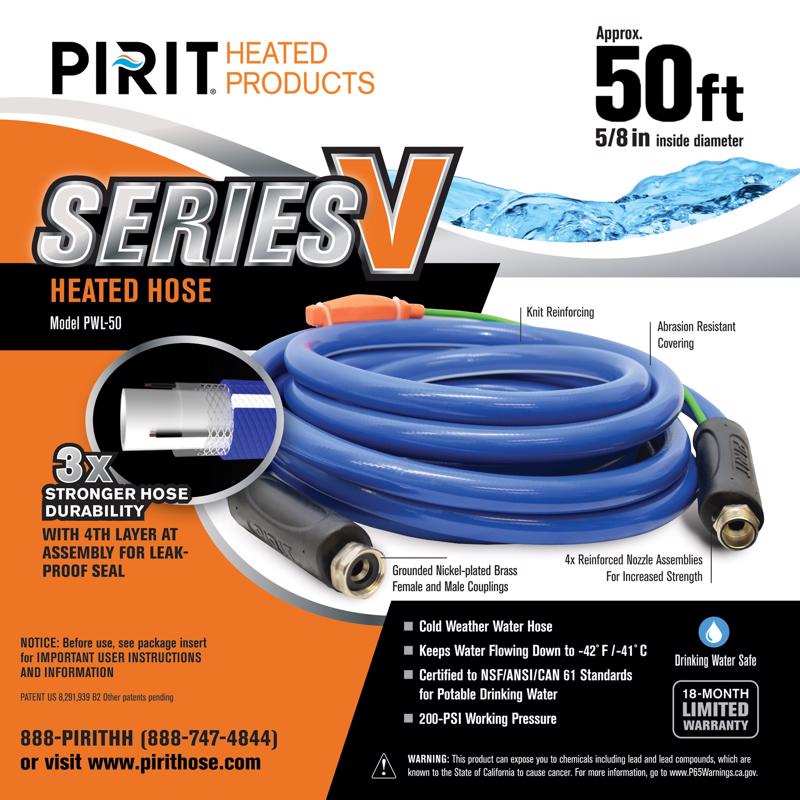 PIRIT - Pirit Series V 5/8 in. D X 50 ft. L Medium Duty Heated Hose
