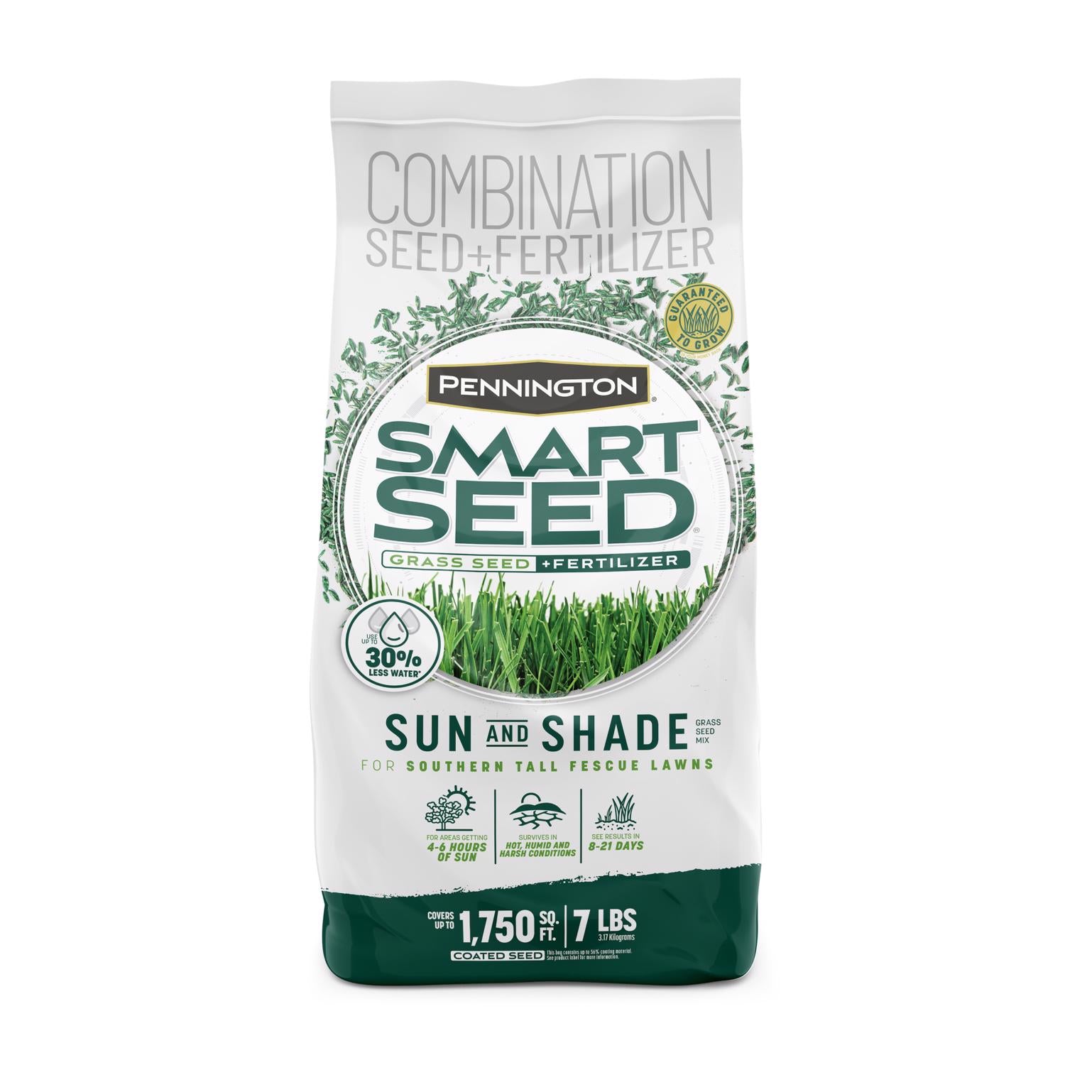 Pennington Smart Seed Mixed Full Sun/Medium Shade Grass Seed and Fertilizer 7 lb - Case of 4