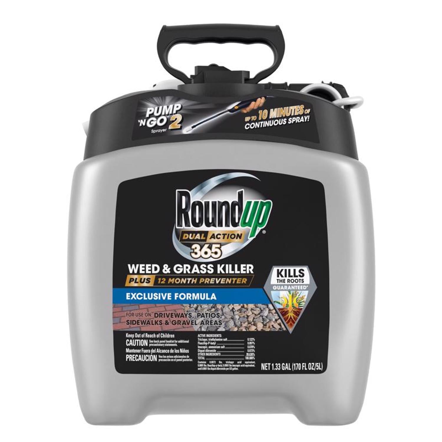 Roundup Pump 'N Go 2 Weed and Grass Killer + Preventer RTU Liquid 1.33 gal - Case of 4