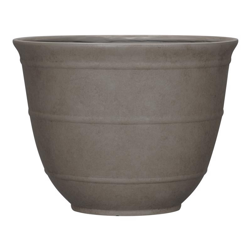 L&G - L&G 9.6 in. H X 12 in. W X 12 in. D X 12 in. D Polyresin Brighton Planter Mocha
