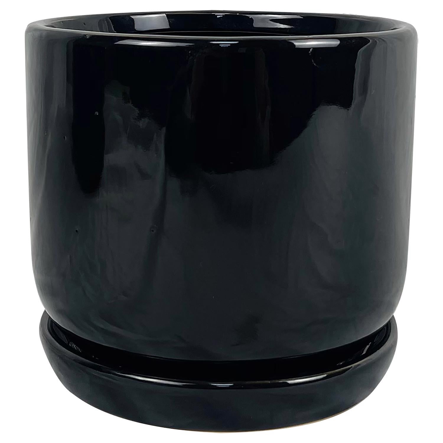 Border Concepts 6 in. D Ceramic Cover Pot Black - Case of 6