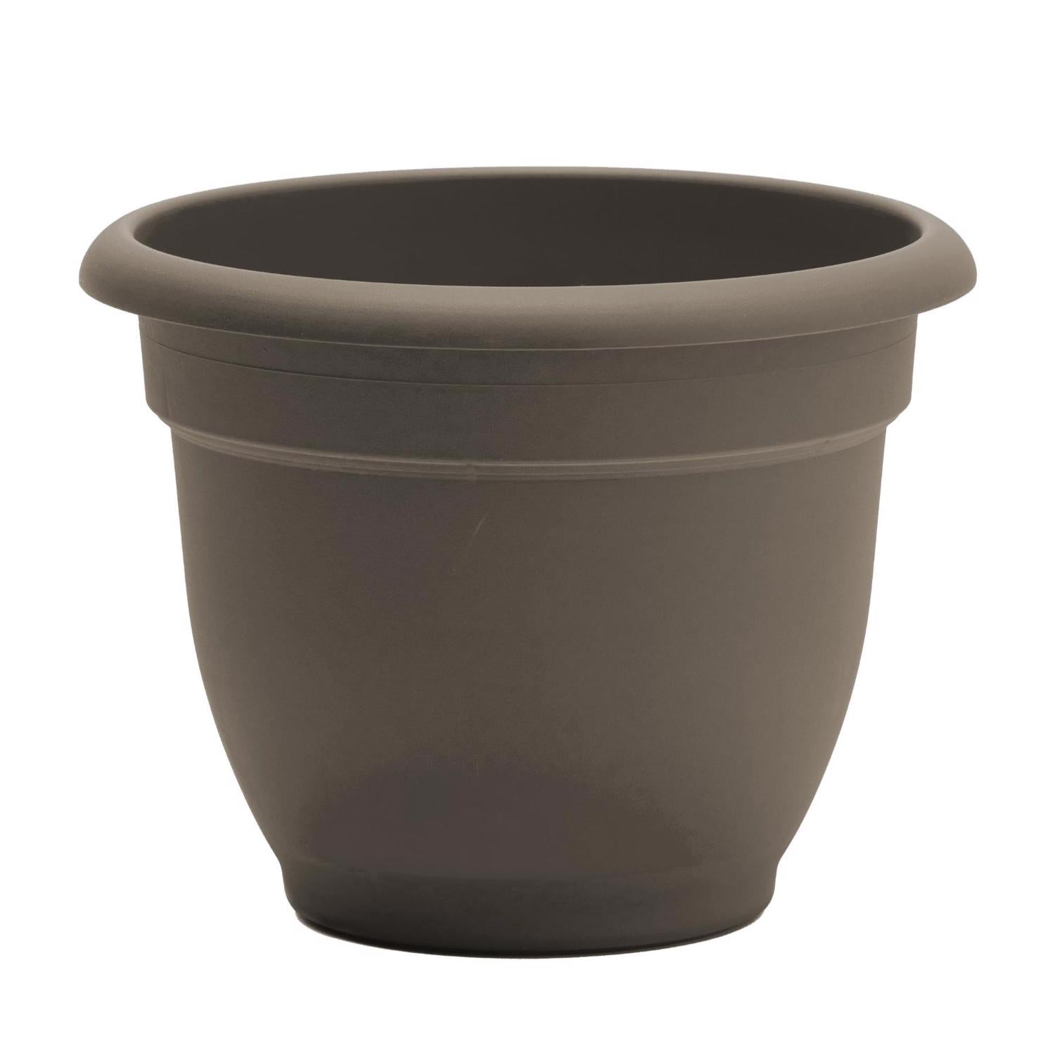 Bloem Ariana 7 in. H X 8.75 in. W X 8 in. D Plastic Traditional Planter Peppercorn