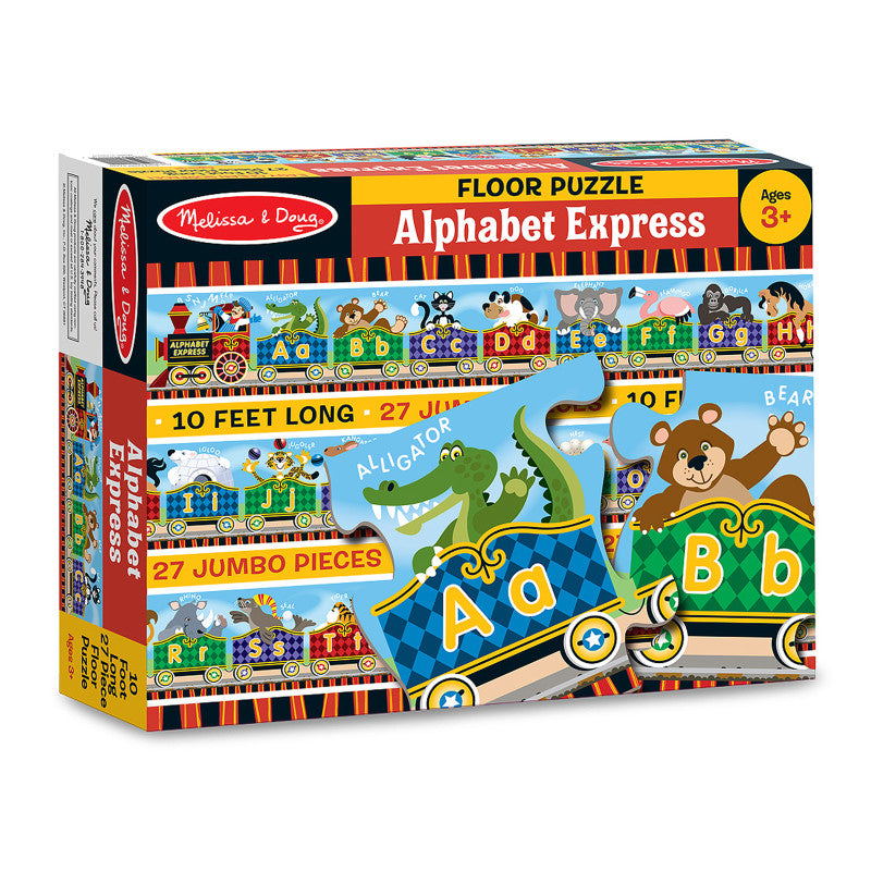 MELISSA & DOUG - Alphabet Express Floor Puzzle, 10' x 6-1/2", 27 Pieces