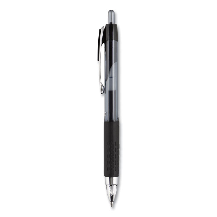 uniball - Signo 207 Gel Pen, Retractable, Medium 0.7 mm, Black Ink, Translucent Black Barrel, 4/Pack