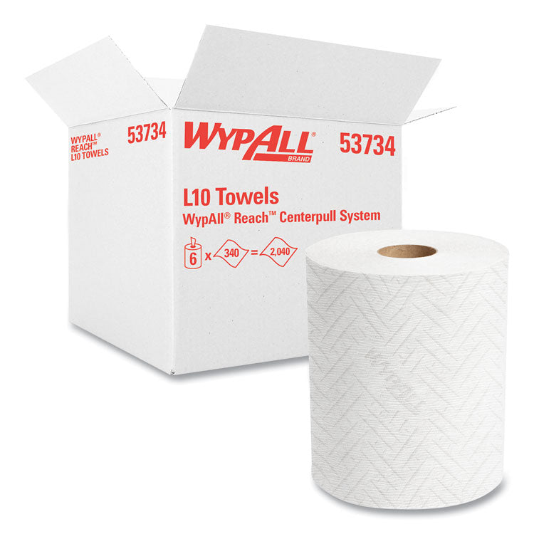 WypAll - Reach System Roll Towel, 1-Ply, 11 x 7, White, 340/Roll, 6 Rolls/Carton