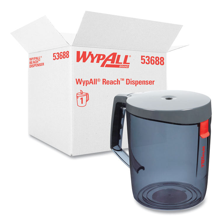 WypAll - Reach Towel System Dispenser, 9.5 x 7 x 8.75, Black/Smoke