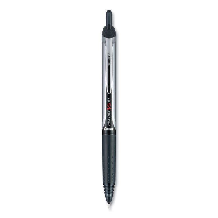 Pilot - Precise V5RT Roller Ball Pen, Retractable, Extra-Fine 0.5 mm, Black Ink, Black Barrel, 30/Pack