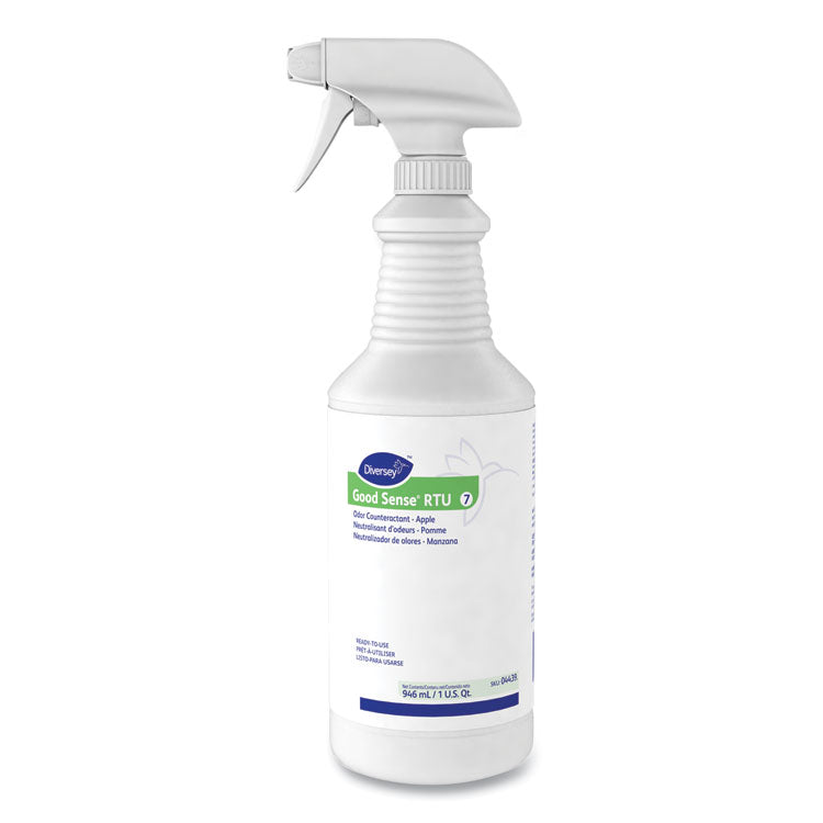 Diversey - Good Sense RTU Liquid Odor Counteractant, Apple Scent, 32 oz Spray Bottle