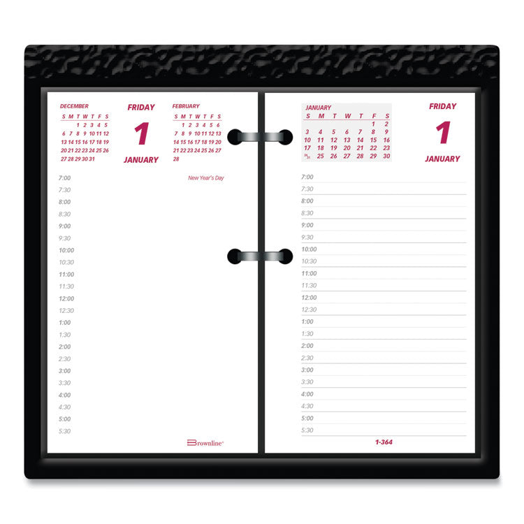 Brownline - Daily Calendar Pad Refill, 6 x 3.5, White/Burgundy/Gray Sheets, 12-Month (Jan to Dec): 2024