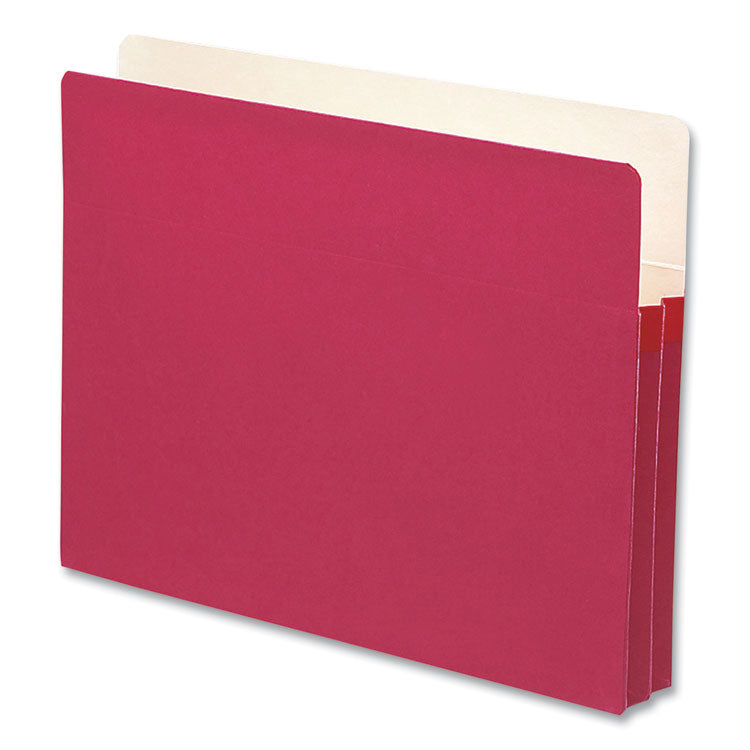 Smead - Colored File Pockets, 1.75" Expansion, Letter Size, Red