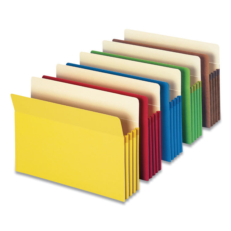 Smead - Colored File Pockets, 3.5" Expansion, Legal Size, Assorted Colors, 5/Pack