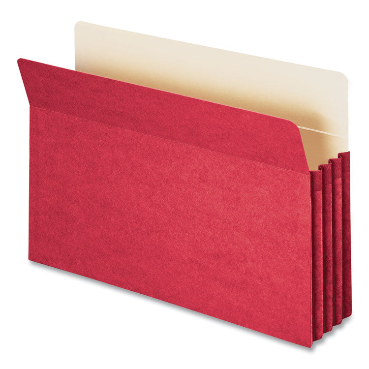 Smead - Colored File Pockets, 3.5" Expansion, Legal Size, Red