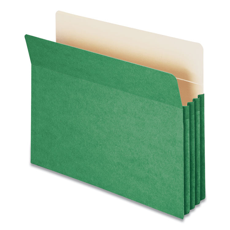 Smead - Colored File Pockets, 3.5" Expansion, Letter Size, Green