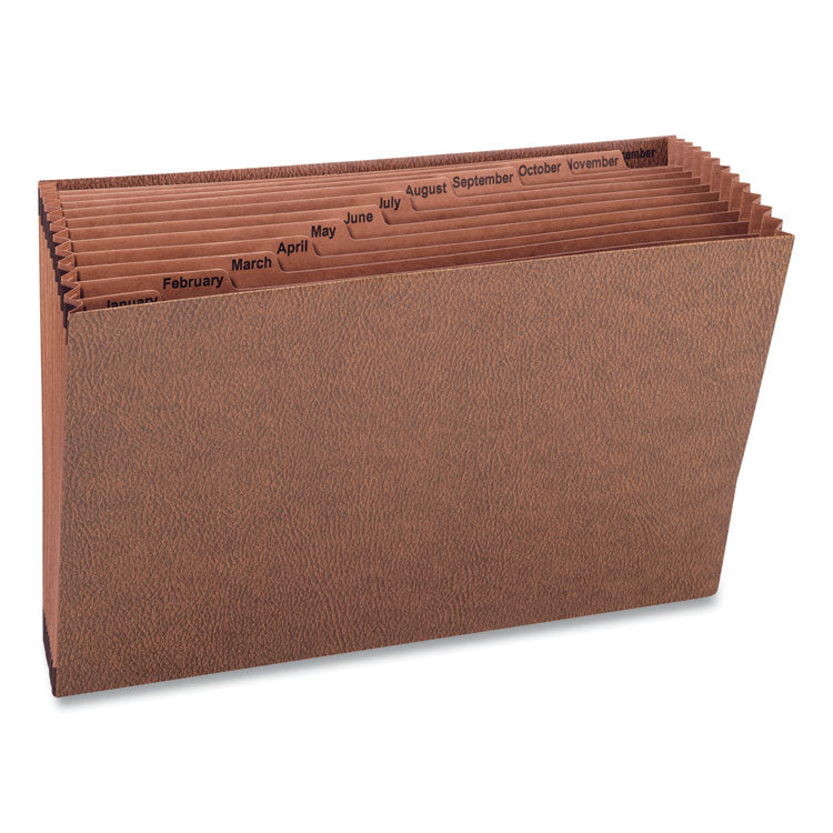 Smead - TUFF Expanding Open-Top Stadium File, 12 Sections, 1/12-Cut Tabs, Legal Size, Redrope