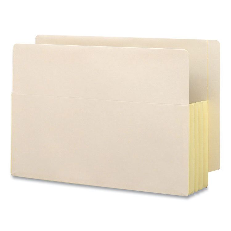 Smead - Manila End Tab File Pockets with Tyvek-Lined Gussets, 3.5" Expansion, Legal Size, Manila, 10/Box