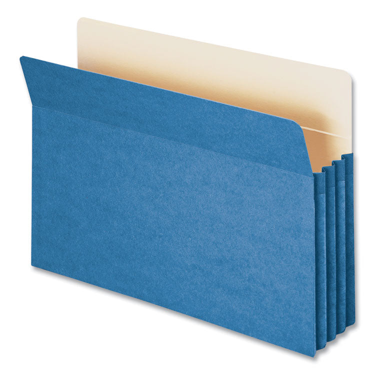 Smead - Colored File Pockets, 3.5" Expansion, Legal Size, Blue