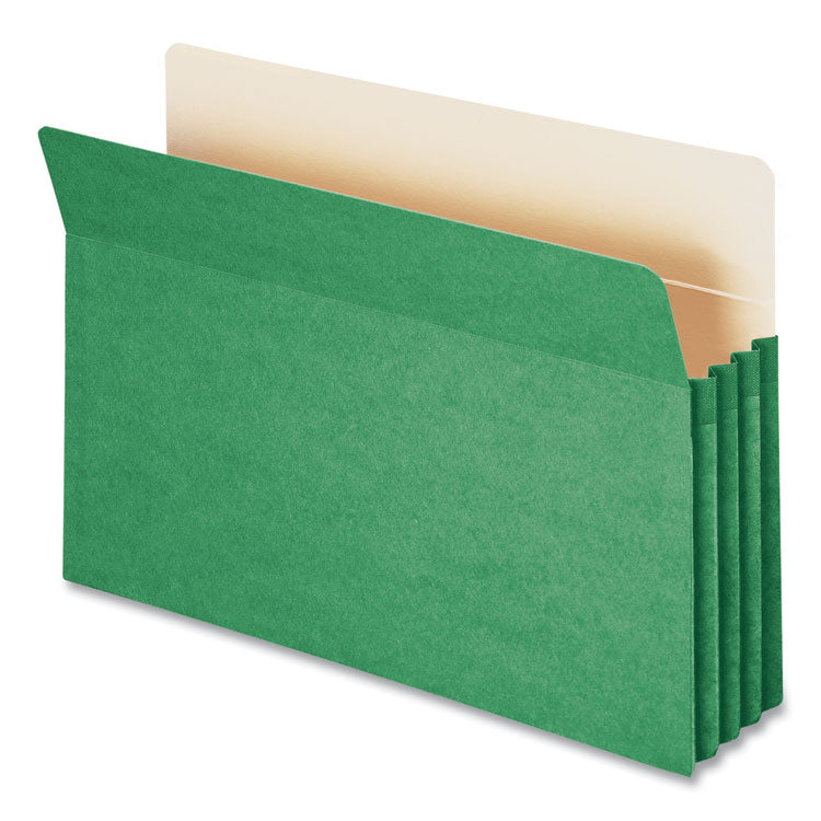 Smead - Colored File Pockets, 3.5" Expansion, Legal Size, Green