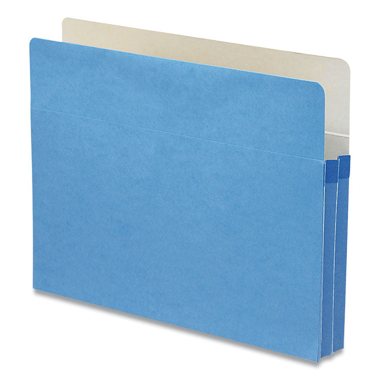 Smead - Colored File Pockets, 1.75" Expansion, Letter Size, Blue