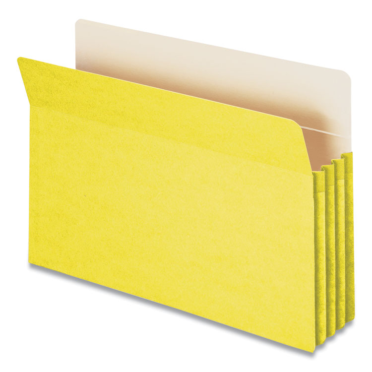 Smead - Colored File Pockets, 3.5" Expansion, Legal Size, Yellow