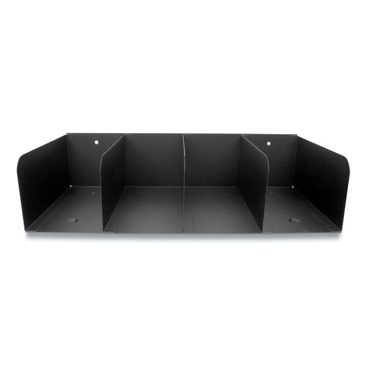 CONTROLTEK - Trays, 4 Compartments, 16 x 8 x 4, Heavy Gauge Steel, Black