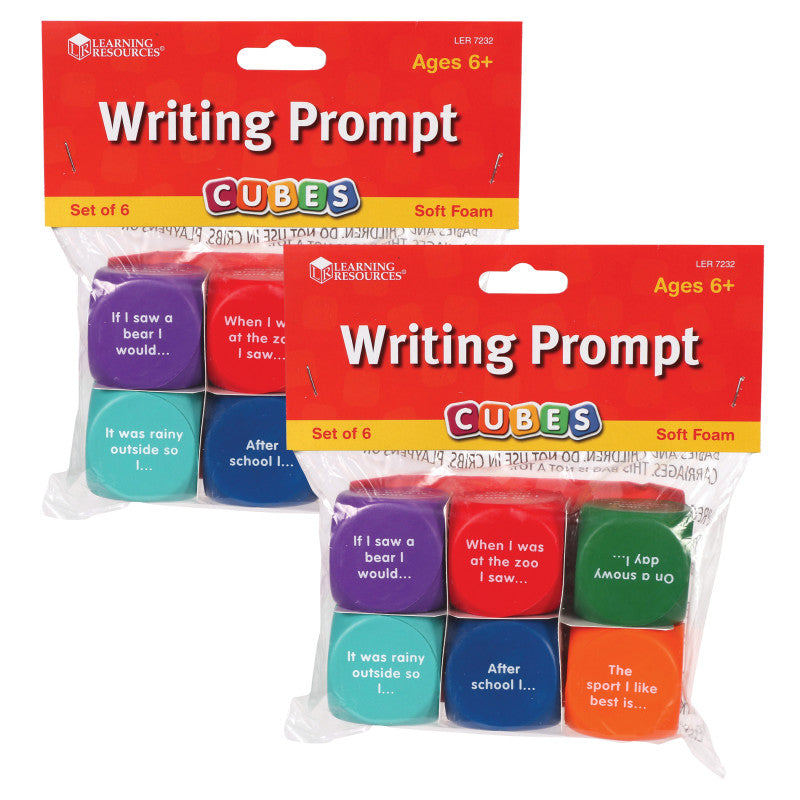 LEARNING RESOURCES - Writing Prompt Cubes, 6 Per Set, 2 Sets