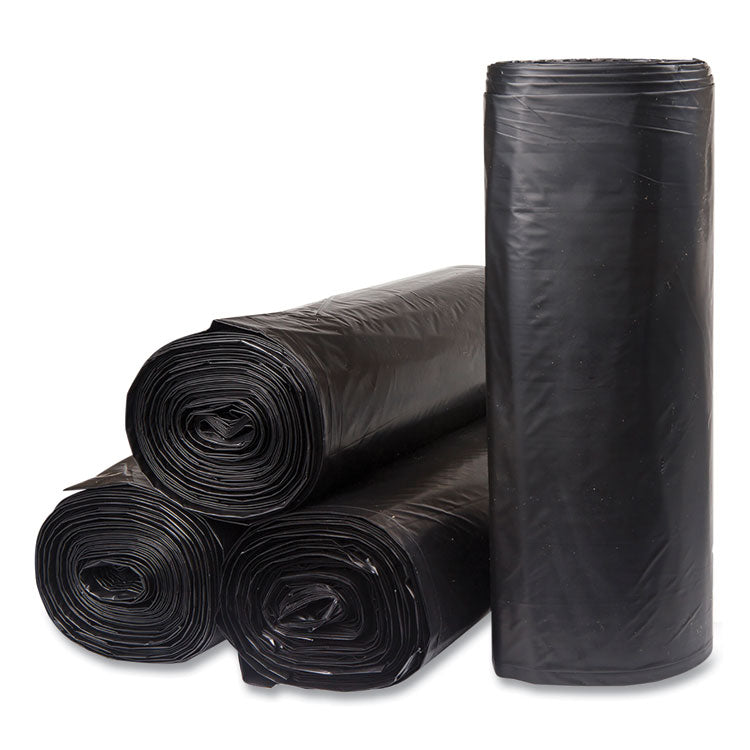 Inteplast Group - Low-Density Commercial Can Liners, 60 gal, 1.2 mil, 38" x 58", Black, 10 Bags/Roll, 10 Rolls/Carton