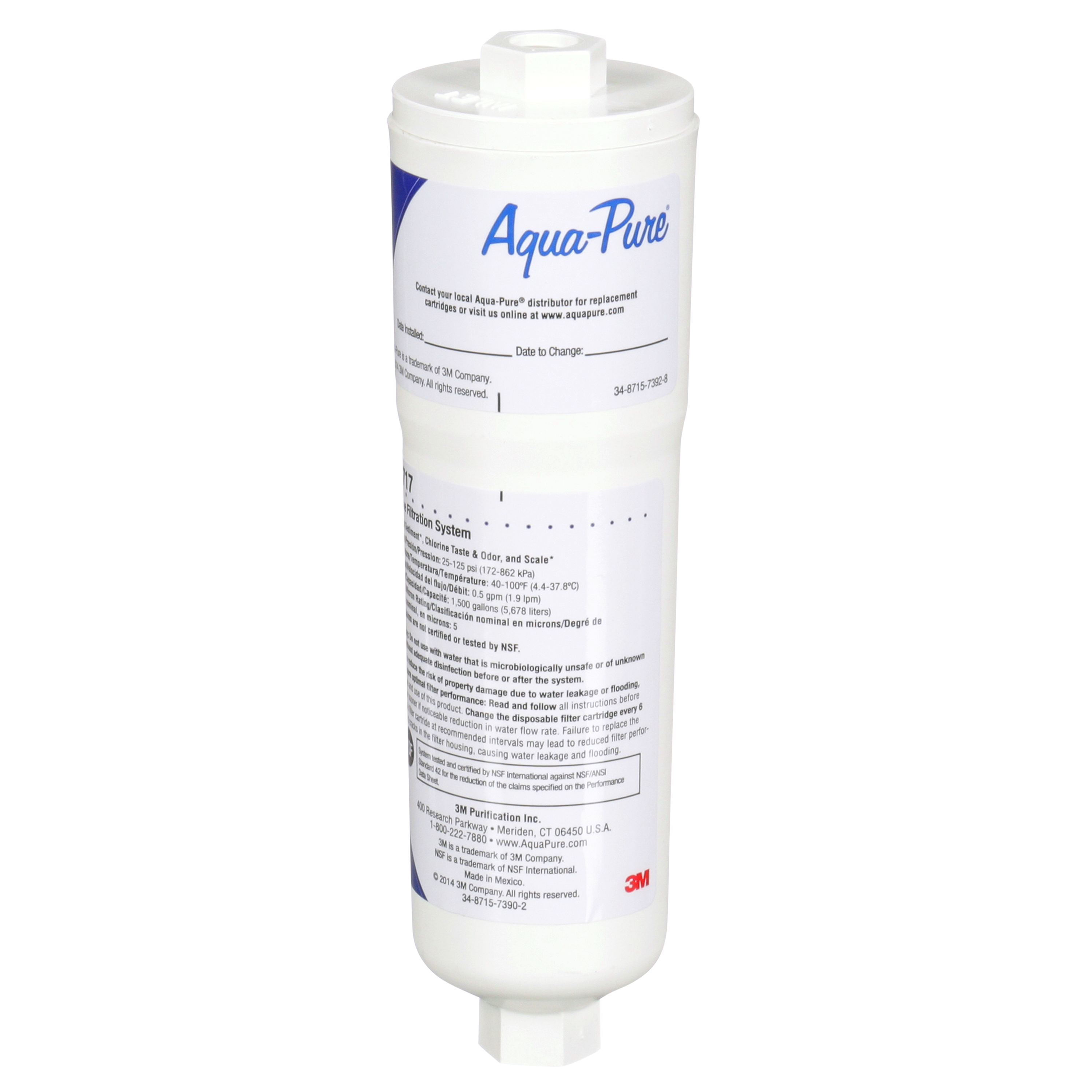 3M™ Aqua-Pure™ In-Line Water Filter System AP717, 5560222, 5 um, 12/Case