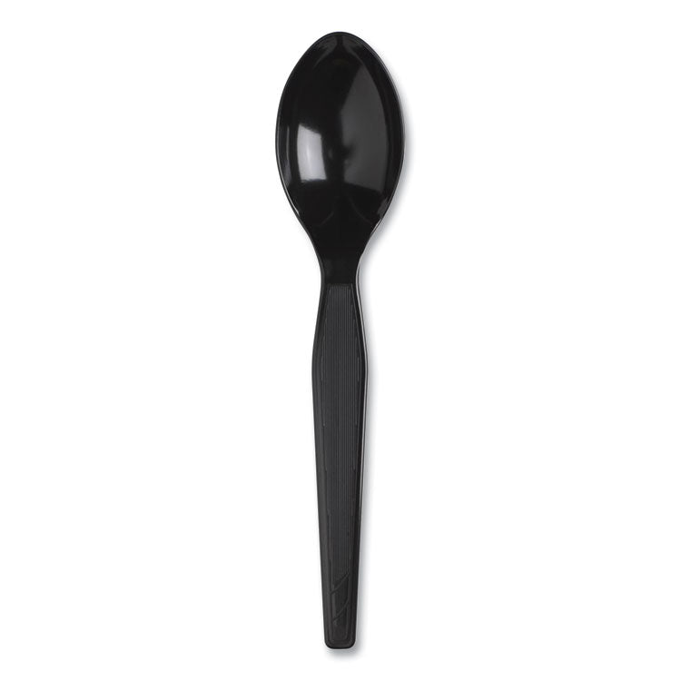 Dixie - SmartStock Plastic Cutlery Refill, Spoons, 6", Series-F Heavyweight, Black, 40/Pack, 24 Packs/Carton