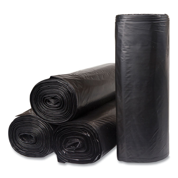 Inteplast Group - Low-Density Commercial Can Liners, 45 gal, 1.2 mil, 40" x 46", Black, 10 Bags/Roll, 10 Rolls/Carton