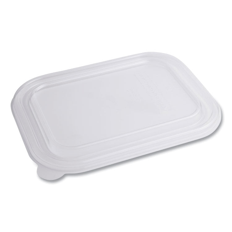 World Centric - PLA Lids for TRSC60 Fiber Containers, 7.8 x 10.2 x 0.5, Clear, Plastic, 400/Carton