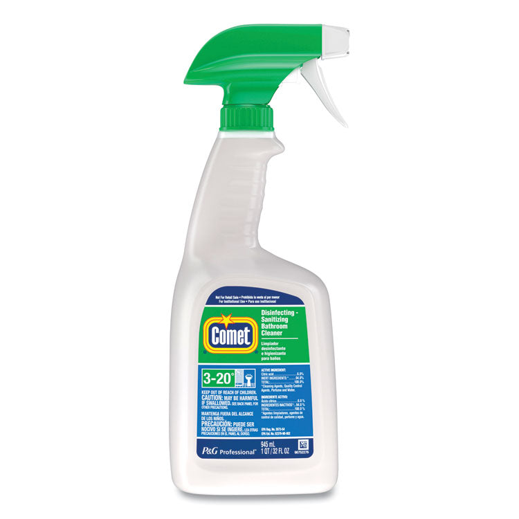 Comet - Disinfecting-Sanitizing Bathroom Cleaner, 32 oz Trigger Spray Bottle