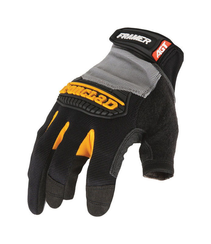 IRONCLAD - Ironclad Framer Men's Hook & Loop Fingerless Gloves Black/Gray L 1 pk