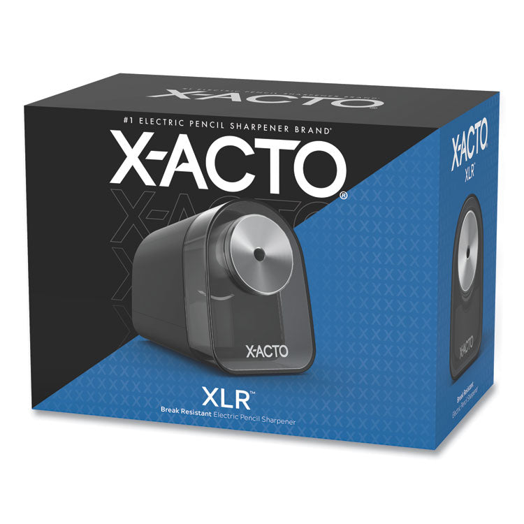 X-ACTO - Model 1818 XLR Office Electric Pencil Sharpener, AC-Powered, 3.5 x 5.5 x 4.5, Black/Silver/Smoke