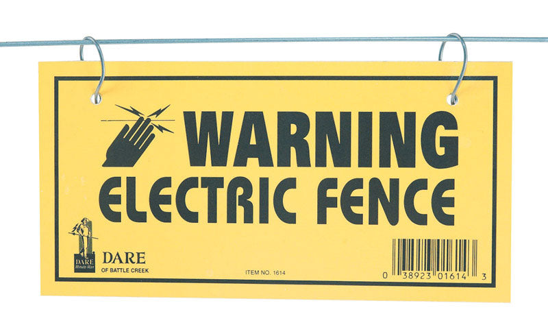 DARE - Dare Electric Fence Warning Sign Yellow