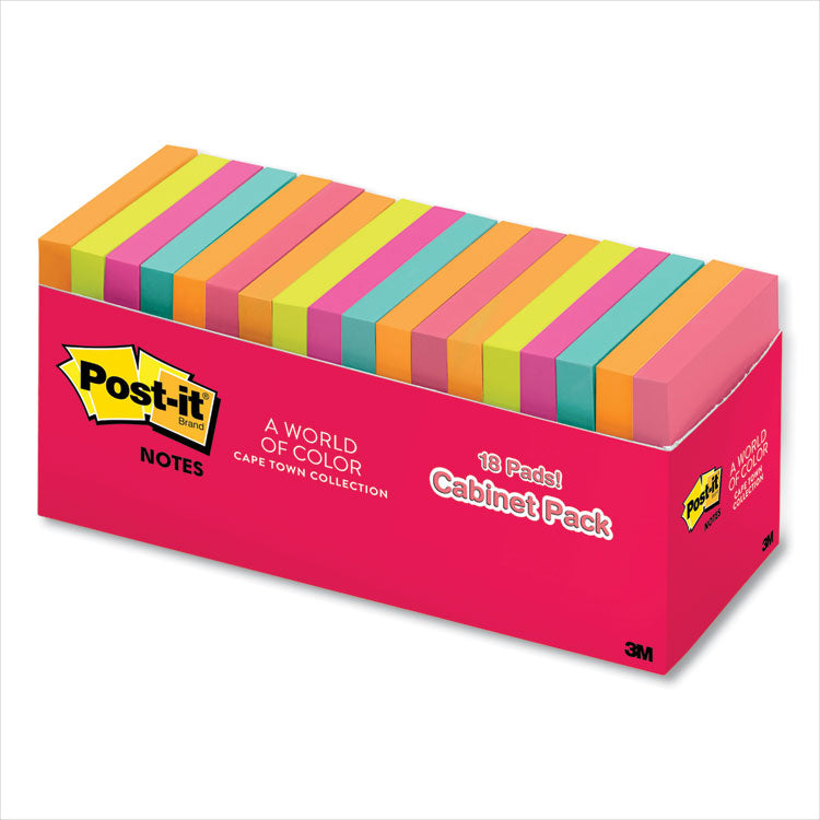 Post-it Notes - Original Pads in Poptimistic Colors, Cabinet Pack, 3 x 3, 100 Sheets/Pad, 18 Pads/Pack