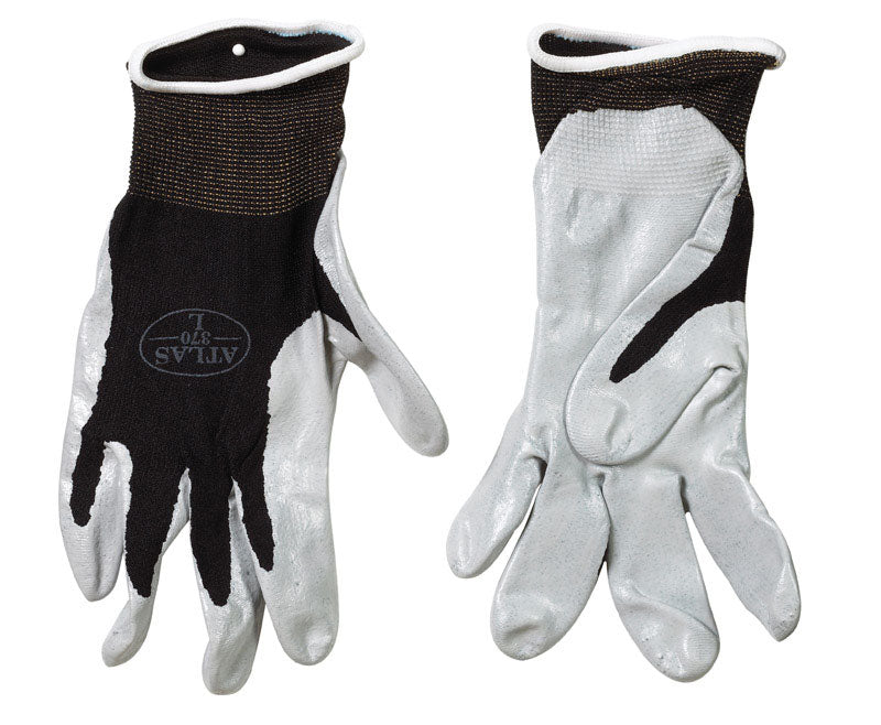 ATLAS - Atlas Unisex Indoor/Outdoor Dipped Gloves Black/Gray S 1 pair