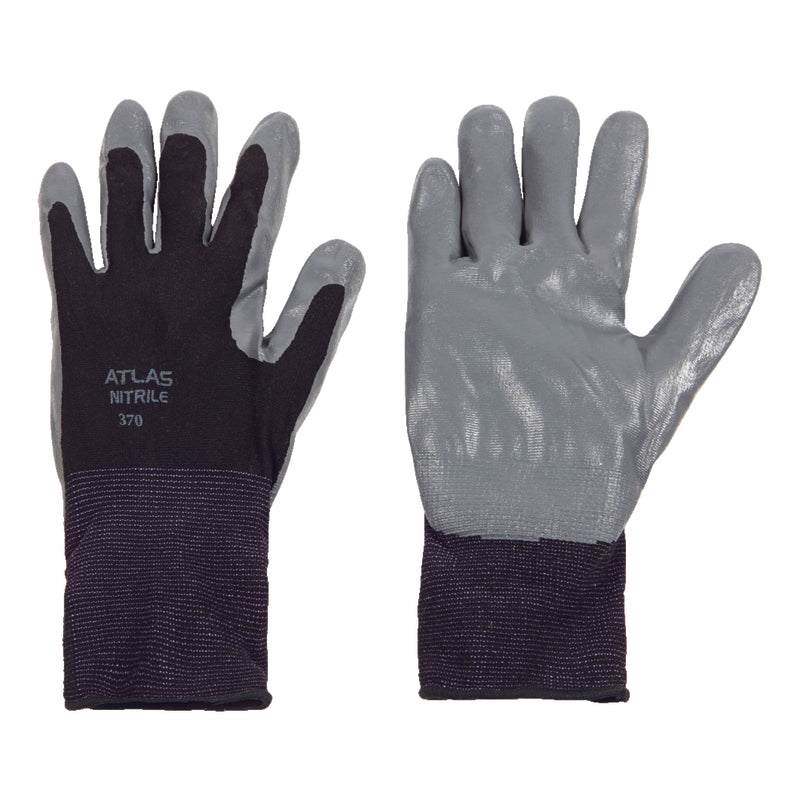 ATLAS - Atlas Unisex Indoor/Outdoor Dipped Gloves Black/Gray L 1 pair