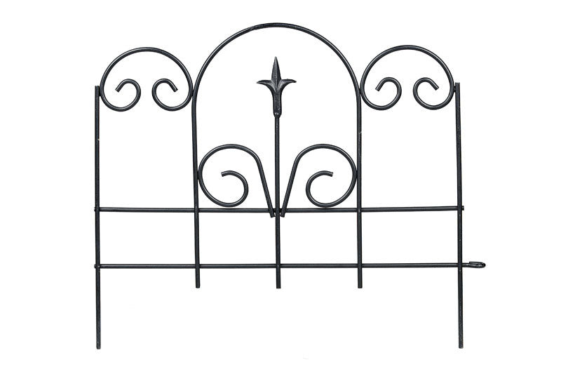 PANACEA - Panacea 16 in. L X 18 in. H Steel Black Garden Fence