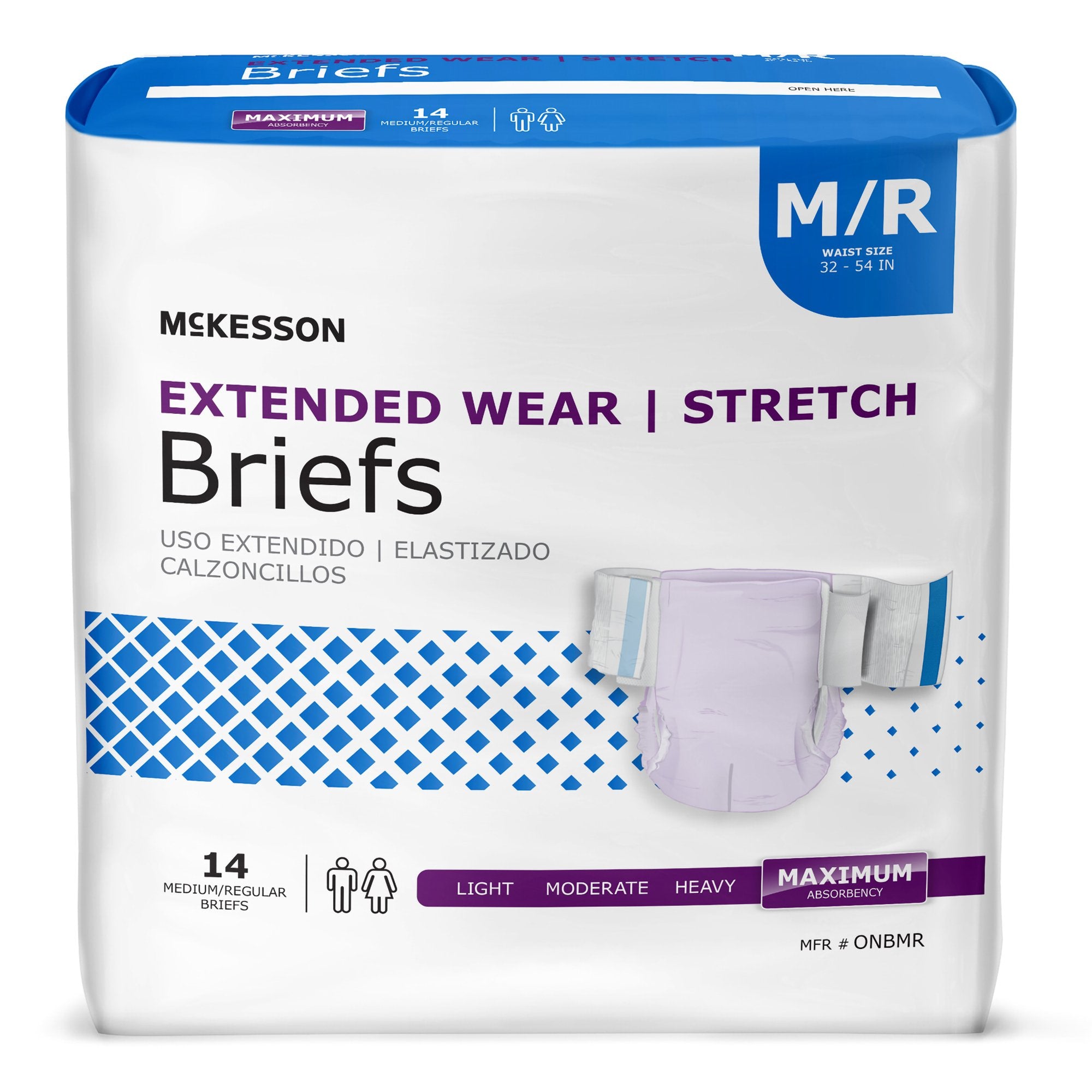McKesson Brand - Unisex Adult Incontinence Brief McKesson Extended Wear Medium Disposable Heavy Absorbency [14/BG]